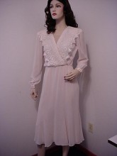Vintage Ursula of Switzerland Sheer Georgette Dress Size 4-6